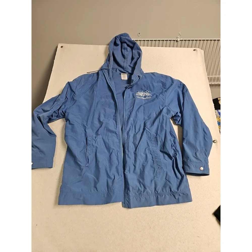 Walt Disney World Sorcerer Mickey Mouse Windbreaker Jacket Blue Hooded 1X